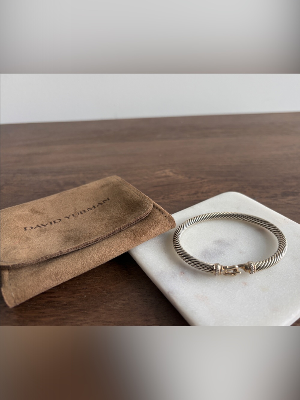 David Yurman Cable Two Toned Bracelet with Diamonds